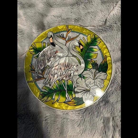 Unique Vintage Other - Elegant Swan and Floral Sun Catcher